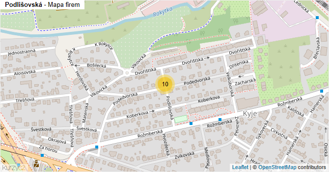 Podlišovská - mapa firem