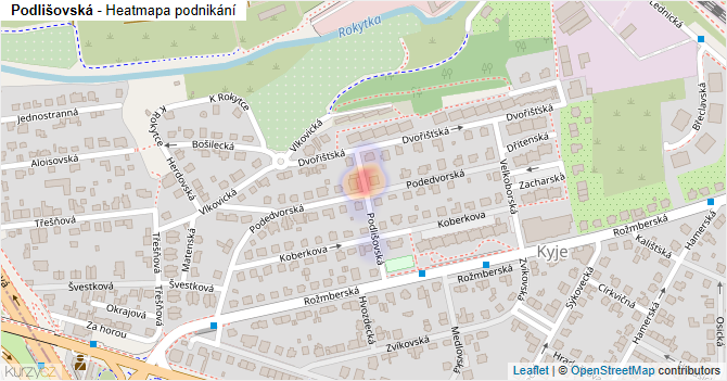 Podlišovská - mapa podnikání