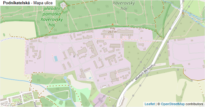Podnikatelská - mapa ulice