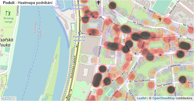 Podolí - mapa podnikání