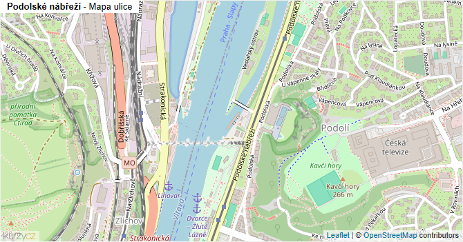 Podolské nábřeží - mapa ulice