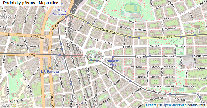 Podolský přístav - mapa ulice