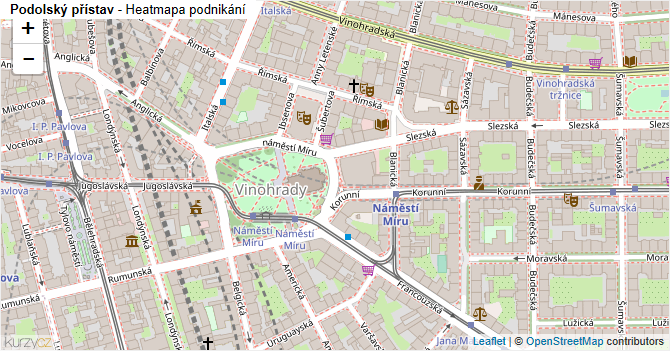 Podolský přístav - mapa podnikání
