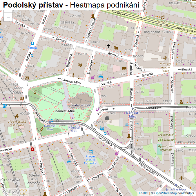 Mapa Podolský přístav - Firmy v ulici.