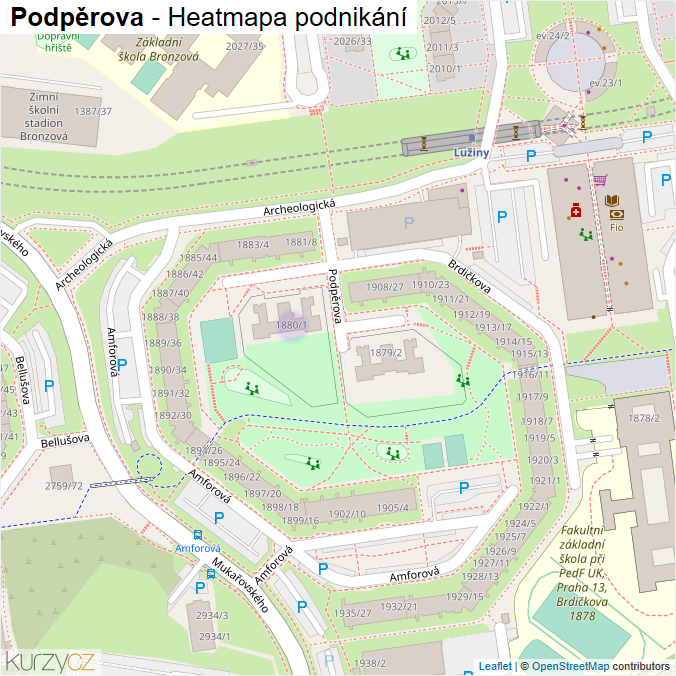 Mapa Podpěrova - Firmy v ulici.