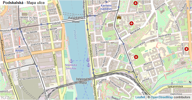 Podskalská - mapa ulice