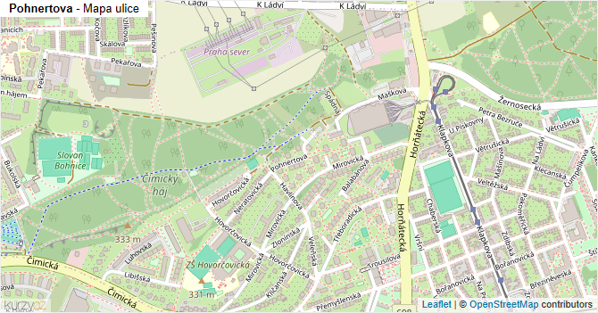 Pohnertova - mapa ulice