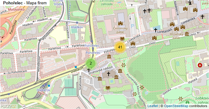 Pohořelec - mapa firem