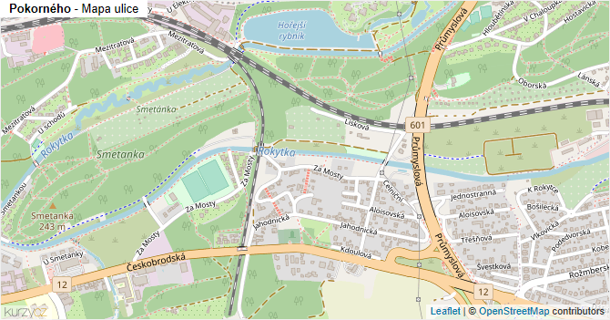 Pokorného - mapa ulice