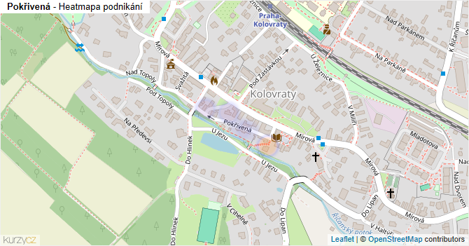 Pokřivená - mapa podnikání