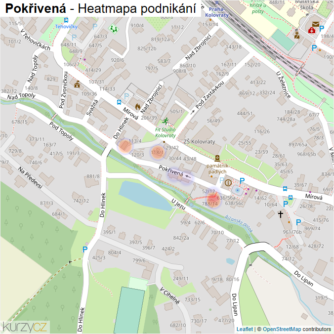 Mapa Pokřivená - Firmy v ulici.