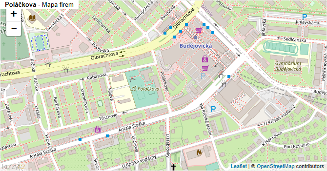 Poláčkova - mapa firem