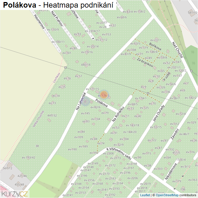 Mapa Polákova - Firmy v ulici.