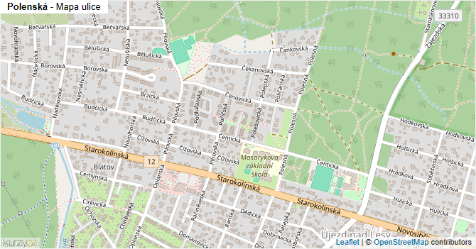 Polenská - mapa ulice