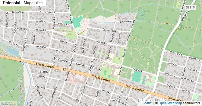 Polenská - mapa ulice