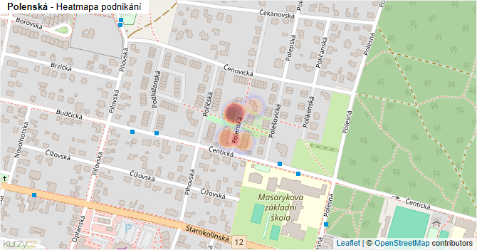 Polenská - mapa podnikání