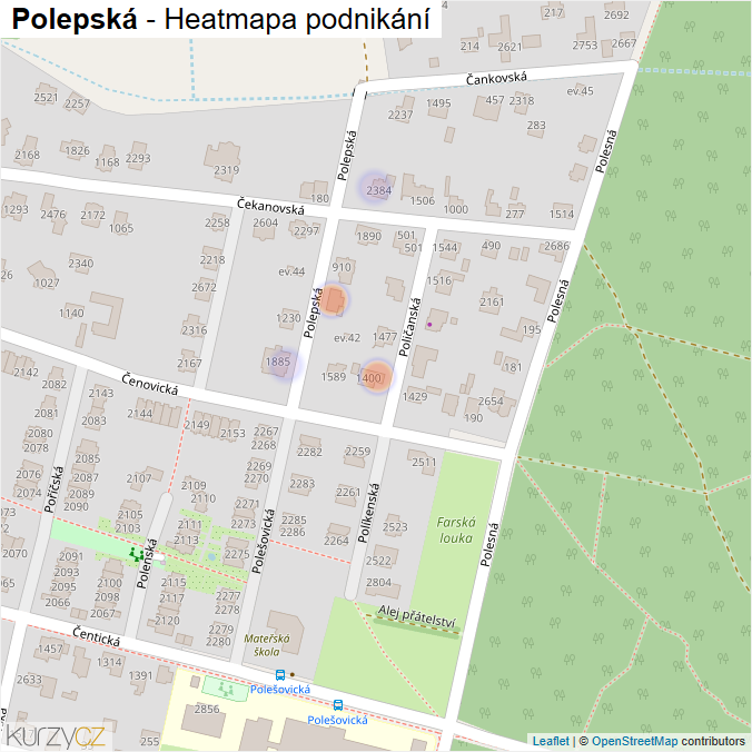 Mapa Polepská - Firmy v ulici.