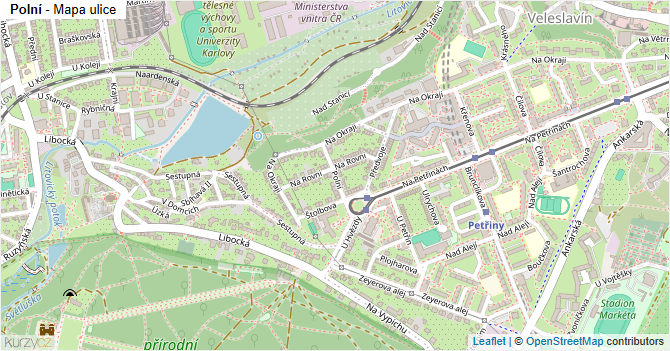 Polní - mapa ulice