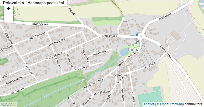 Polovnická - mapa podnikání