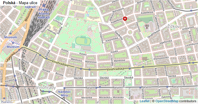 Polská - mapa ulice