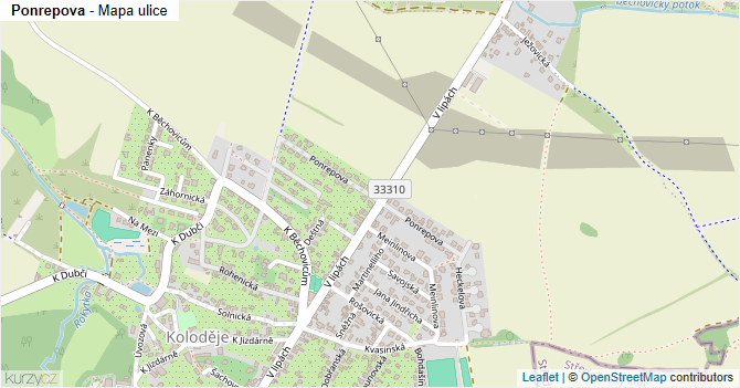 Ponrepova - mapa ulice