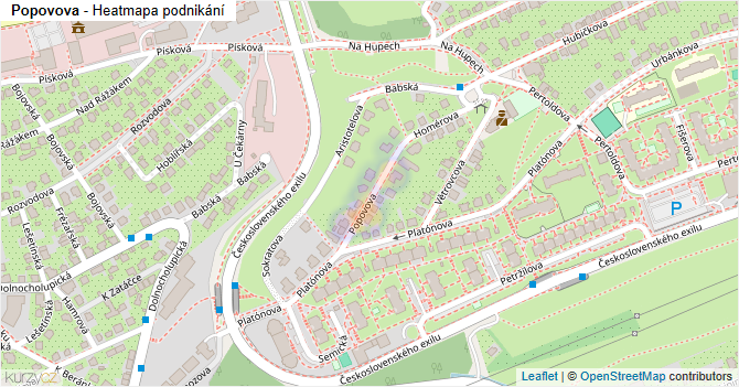 Popovova - mapa podnikání