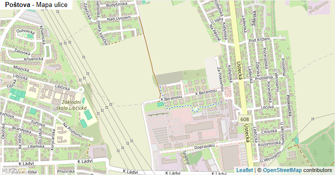 Poštova - mapa ulice