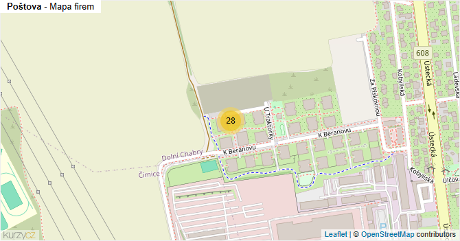 Poštova - mapa firem