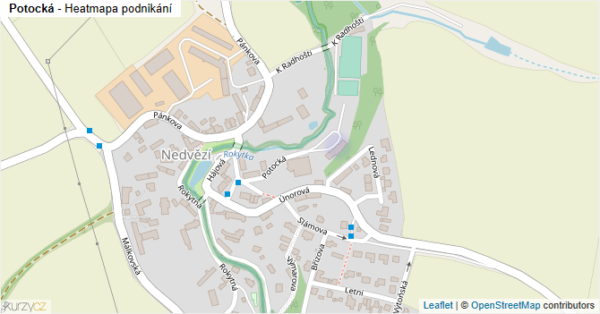 Potocká - mapa podnikání