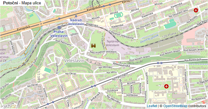 Potoční - mapa ulice