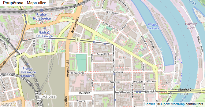 Poupětova - mapa ulice