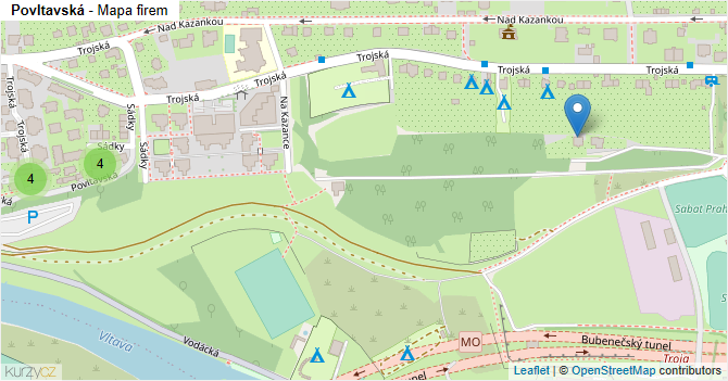 Povltavská - mapa firem