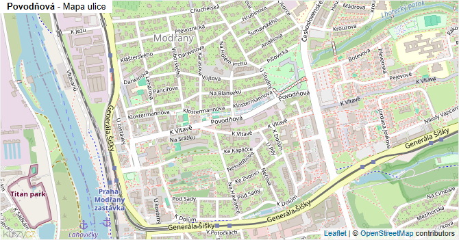 Povodňová - mapa ulice