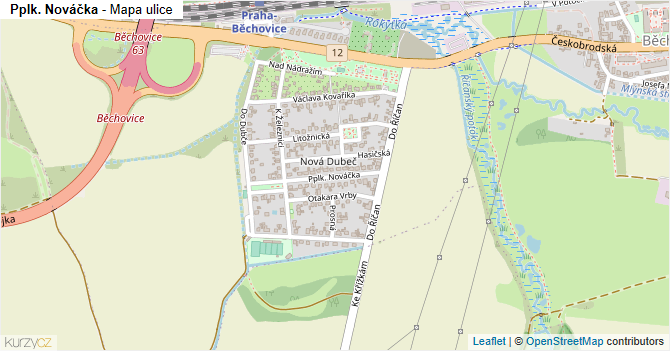 Pplk. Nováčka - mapa ulice