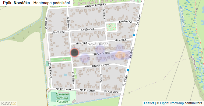 Pplk. Nováčka - mapa podnikání