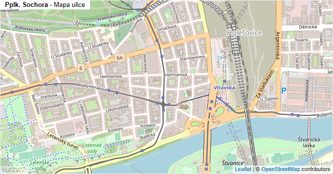 Pplk. Sochora - mapa ulice