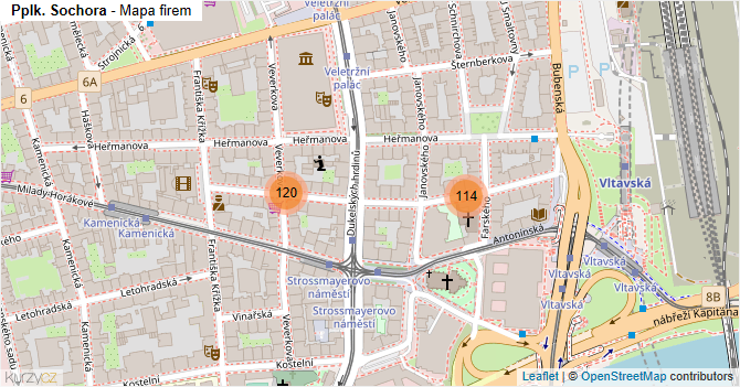 Pplk. Sochora - mapa firem