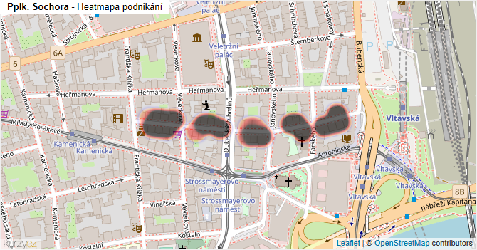 Pplk. Sochora - mapa podnikání