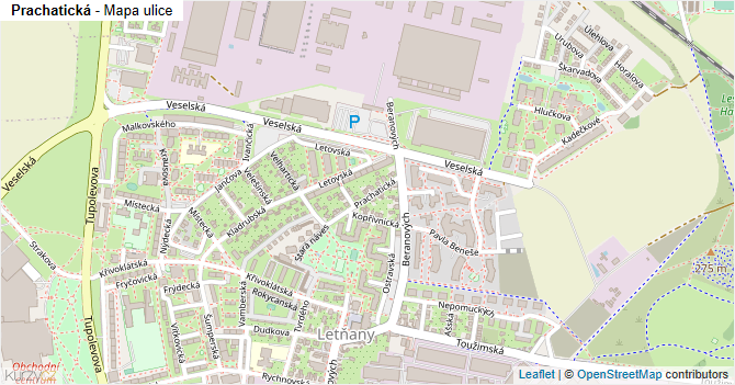 Prachatická - mapa ulice