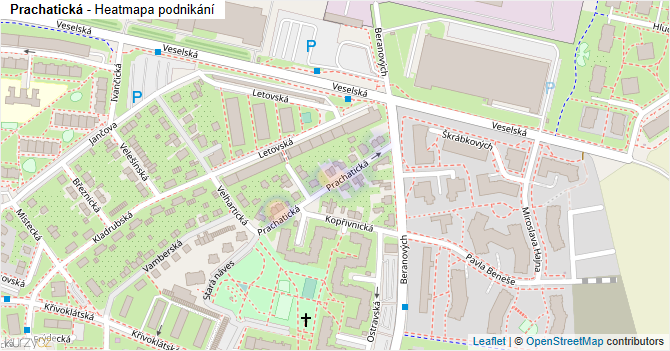 Prachatická - mapa podnikání