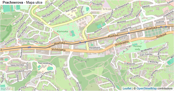 Prachnerova - mapa ulice