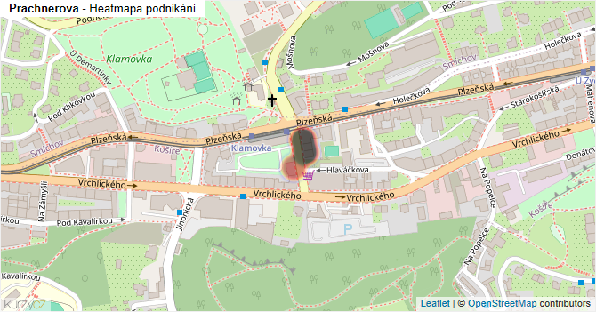 Prachnerova - mapa podnikání