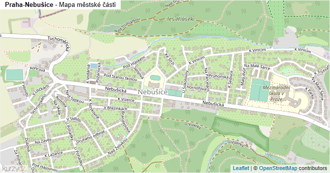 Praha-Nebušice - mapa městské části