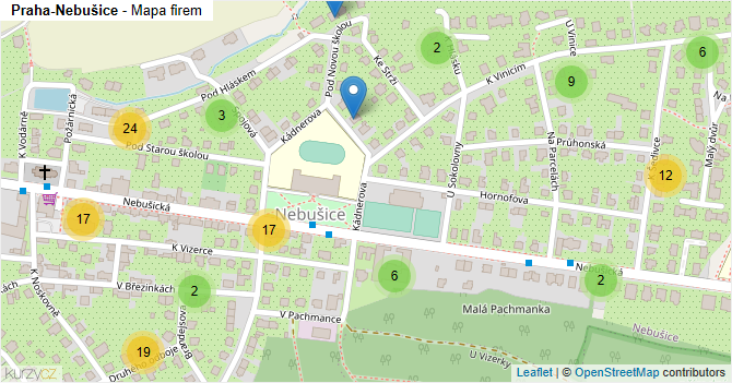 Praha-Nebušice - mapa firem