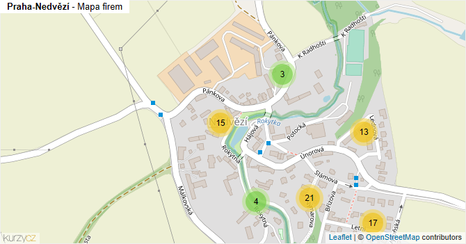 Praha-Nedvězí - mapa firem