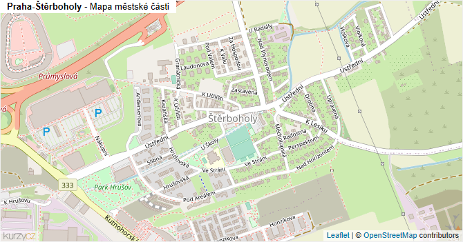 Praha-Štěrboholy - mapa městské části