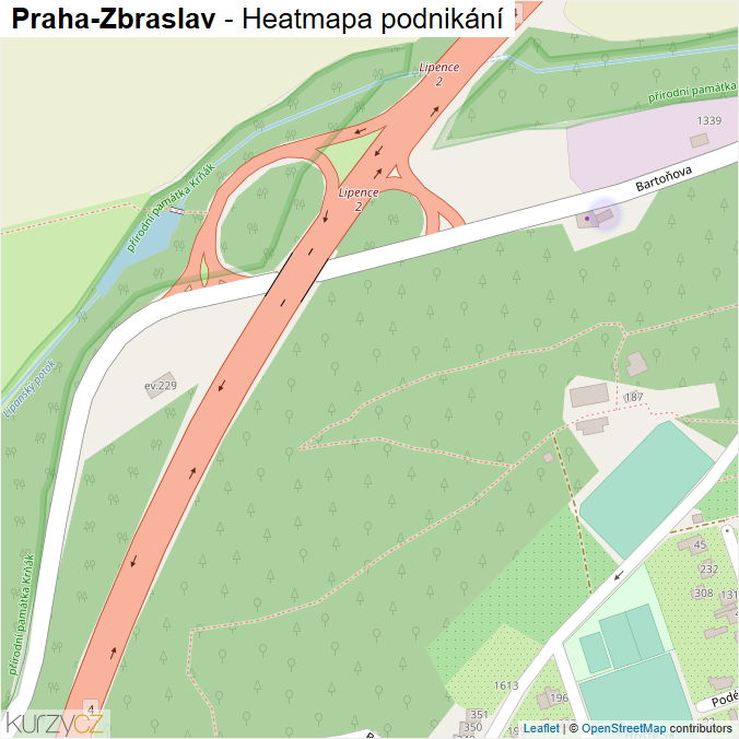 Mapa Praha-Zbraslav - Firmy v městské části.
