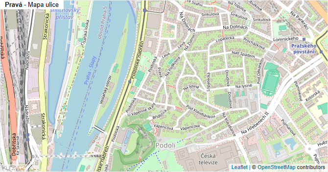 Pravá - mapa ulice