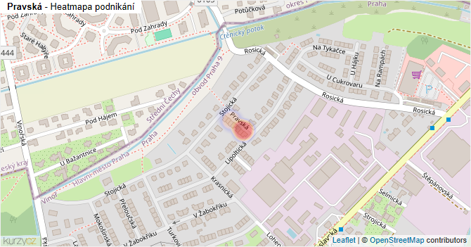 Pravská - mapa podnikání