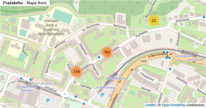 Pražského - mapa firem